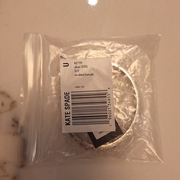 NWT Kate Spade Silver Studded Hinge Bangle Bracelet - Picture 3 of 3